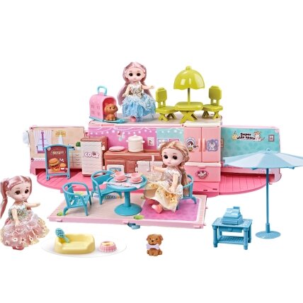 WOOPIE 2in1 kemperis ir namelis XXL lėlių rinkinys WOOPIE 2in1 kemperis ir namelis XXL lėlių rinkinys