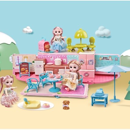 WOOPIE 2in1 kemperis ir namelis XXL lėlių rinkinys 4 WOOPIE 2in1 kemperis ir namelis XXL lėlių rinkinys 4