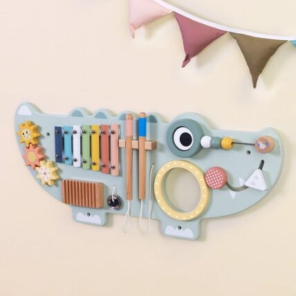 TOOKY TOY Medinė manipuliacinė lenta Krokodilas 3 el. 1 TOOKY TOY Medinė manipuliacinė lenta Krokodilas 3 el. 1