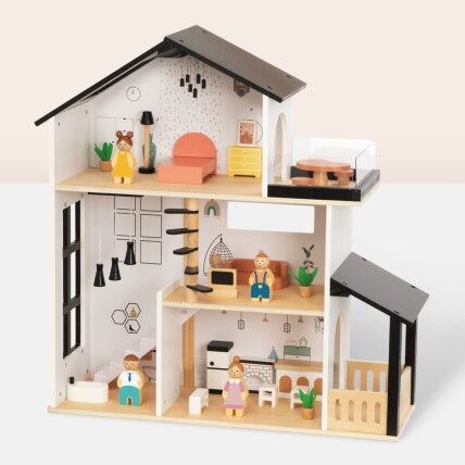 TOOKY TOY Medinė lėlių rezidencija 25 elementai 1 TOOKY TOY Medinė lėlių rezidencija 25 elementai 1