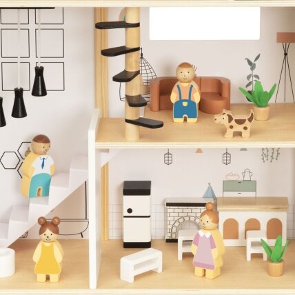 TOOKY TOY Medinė lėlių rezidencija 25 elementai 2 TOOKY TOY Medinė lėlių rezidencija 25 elementai 2