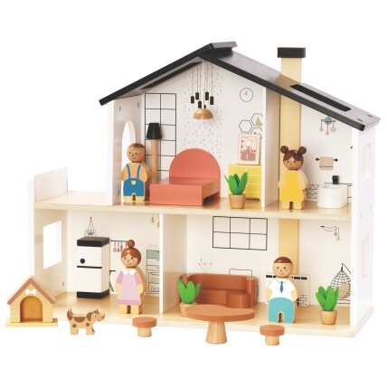 TOOKY TOY Medinis lėlių namelis su priedais ir šeimyna 20 el. 6