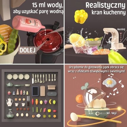 WOOPIE Interaktyvi virtuvė su garais, čiaupas su vandens cirkuliacija, efektai 88 el. 5 WOOPIE Interaktyvi virtuvė su garais, čiaupas su vandens cirkuliacija, efektai 88 el. 5