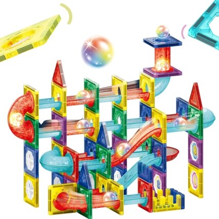 WOOPIE Magnetinės konstrukcinės 3D kaladėlės Edukacinis rinkinys Kamuoliukų trasa 105 el. 1 WOOPIE Magnetinės konstrukcinės 3D kaladėlės Edukacinis rinkinys Kamuoliukų trasa 105 el. 1