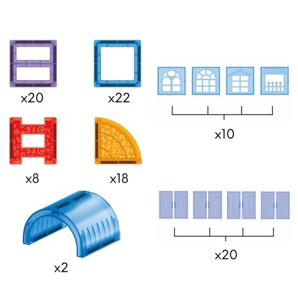 WOOPIE Magnetinės konstrukcinės 3D kaladėlės edukacinis rinkinys Pilis 100el. 6 WOOPIE Magnetinės konstrukcinės 3D kaladėlės edukacinis rinkinys Pilis 100el. 6