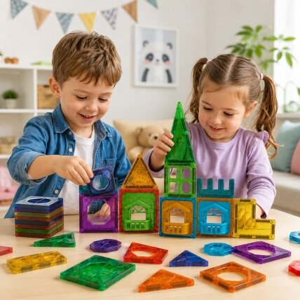 WOOPIE Magnetinės konstrukcinės kaladėlės 3D edukacinis rinkinys Pilis 30 vnt. 1 WOOPIE Magnetinės konstrukcinės kaladėlės 3D edukacinis rinkinys Pilis 30 vnt. 1