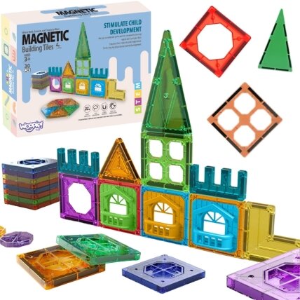 WOOPIE Magnetinės konstrukcinės kaladėlės 3D edukacinis rinkinys Pilis 30 vnt. 5 WOOPIE Magnetinės konstrukcinės kaladėlės 3D edukacinis rinkinys Pilis 30 vnt. 5