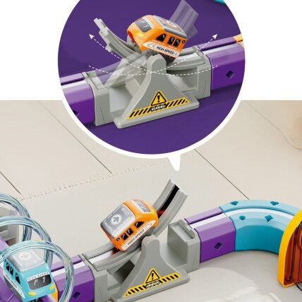WOOPIE Magnetinis konstrukcinis rinkinys Geležinkelio trasa su traukos efektu 126 el. 4 WOOPIE Magnetinis konstrukcinis rinkinys Geležinkelio trasa su traukos efektu 126 el. 4