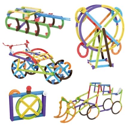 WOOPIE 3D edukacinės matematinės konstrukcinės kaladėlės 155 el. 2