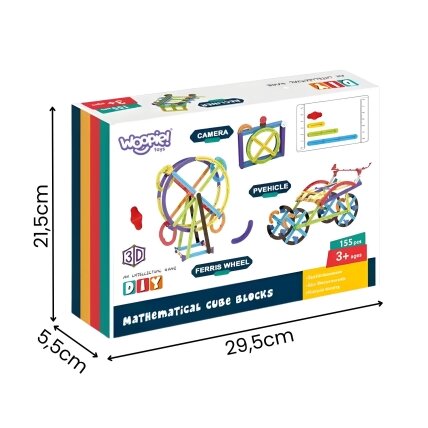 WOOPIE 3D edukacinės matematinės konstrukcinės kaladėlės 155 el. 4 WOOPIE 3D edukacinės matematinės konstrukcinės kaladėlės 155 el. 4
