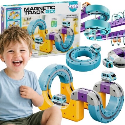 WOOPIE Magnetinis konstruktorius geležinkelio trasa su pritraukimo efektu 38 el. WOOPIE Magnetinis konstruktorius geležinkelio trasa su pritraukimo efektu 38 el.
