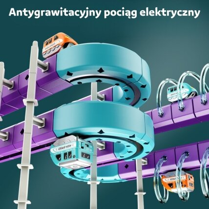 WOOPIE Magnetinis konstruktorius geležinkelio trasa su pritraukimo efektu 38 el. 1