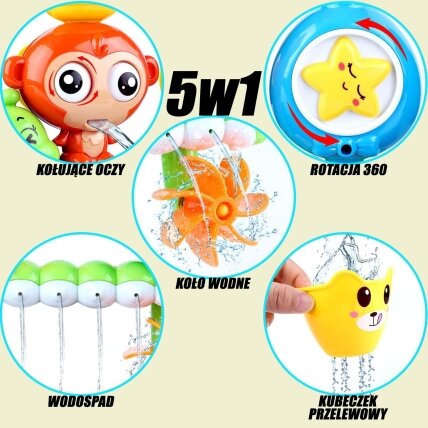 WOOPIE BABY Vandens žaislas maudynėms Beždžionėlė + puodelis 12 WOOPIE BABY Vandens žaislas maudynėms Beždžionėlė + puodelis 12