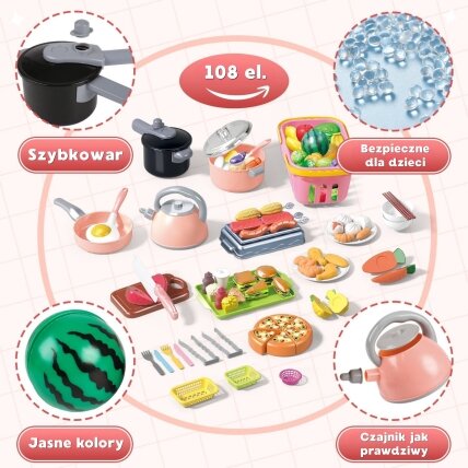 WOOPIE Virtuvės aksesuarų rinkinys Maisto gaminimo žaislas 108 el 2 WOOPIE Virtuvės aksesuarų rinkinys Maisto gaminimo žaislas 108 el 2