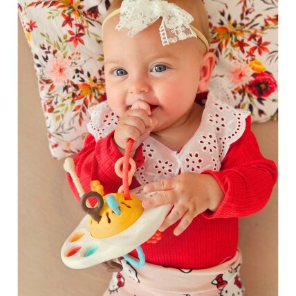 WOOPIE BABY sensorinis Montessori žaislas kramtukas barškutis daugiafunkcis UFO 2