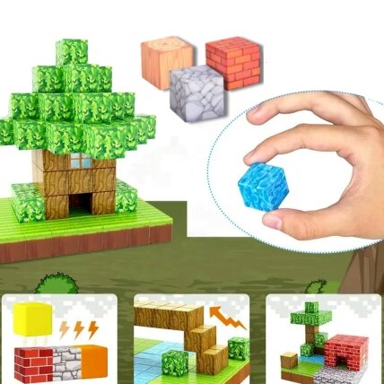 WOOPIE Magnetiniai konstruktoriaus blokeliai Konstravimo kaladėlės 108 vnt. 11