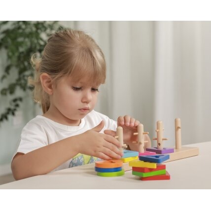 VIGA medinės kaladėlės su Montessori formų rūšiuokle 3 VIGA medinės kaladėlės su Montessori formų rūšiuokle 3