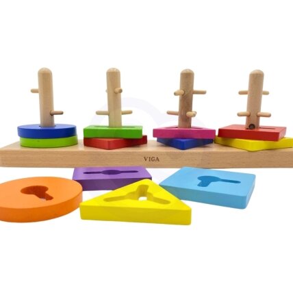 VIGA medinės kaladėlės su Montessori formų rūšiuokle 8