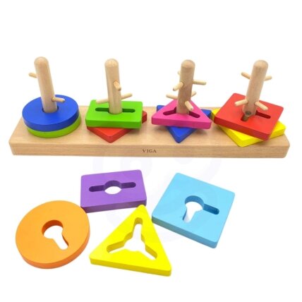VIGA medinės kaladėlės su Montessori formų rūšiuokle 9