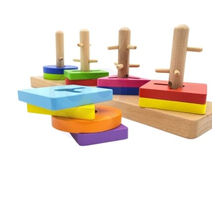 VIGA medinės kaladėlės su Montessori formų rūšiuokle 10 VIGA medinės kaladėlės su Montessori formų rūšiuokle 10