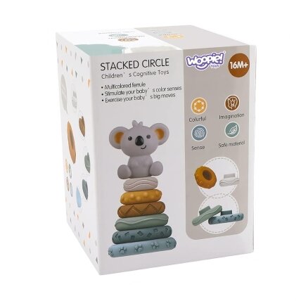 WOOPIE BABY Edukacinis rinkinys Piramidėlė Koala 2in1 kramtukas 4 WOOPIE BABY Edukacinis rinkinys Piramidėlė Koala 2in1 kramtukas 4