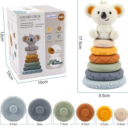 WOOPIE BABY Edukacinis rinkinys Piramidėlė Koala 2in1 kramtukas 6 WOOPIE BABY Edukacinis rinkinys Piramidėlė Koala 2in1 kramtukas 6
