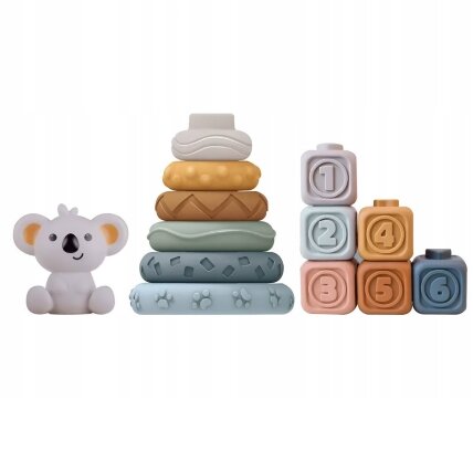 WOOPIE BABY Minkšti guminiai sensoriniai kaladėliai, rinkinys 3in1 Meškiukas 2 WOOPIE BABY Minkšti guminiai sensoriniai kaladėliai, rinkinys 3in1 Meškiukas 2