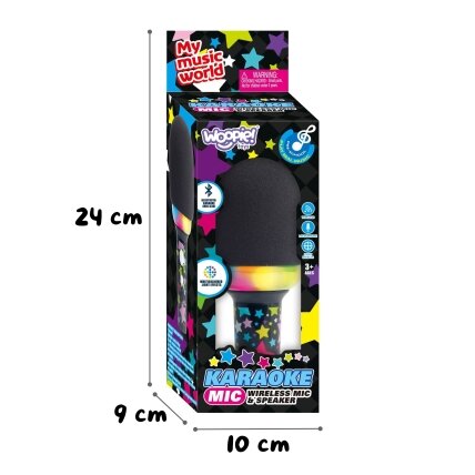 WOOPIE Belaidis karaoke mikrofonas su garsiakalbiu juodas BT 3 WOOPIE Belaidis karaoke mikrofonas su garsiakalbiu juodas BT 3