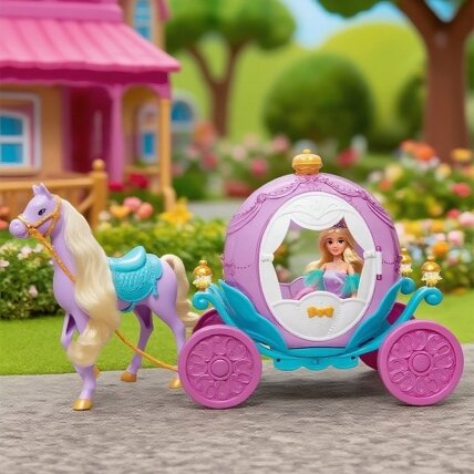 WOOPIE ROYAL lėlė princesė Lily ir magiškas vežimas karieta, aksesuarai 1