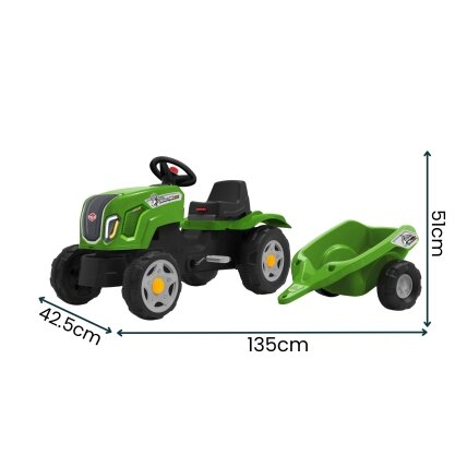 FALK pedalinis traktorius Claas Terra Maxx su priekaba ir atidaromu variklio gaubtu 2-6 m. 6