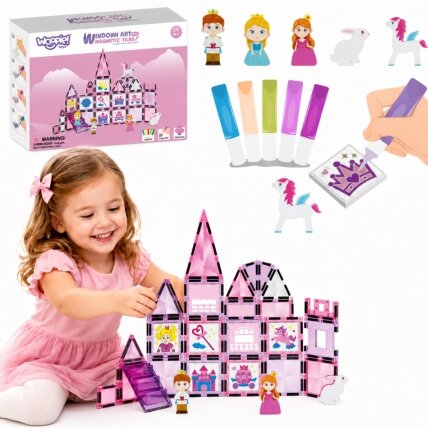WOOPIE Magnetinių kaladėlių rinkinys Princesės pilis 50 vnt. WOOPIE Magnetinių kaladėlių rinkinys Princesės pilis 50 vnt.