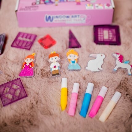 WOOPIE Magnetinių kaladėlių rinkinys Princesės pilis 50 vnt. 4 WOOPIE Magnetinių kaladėlių rinkinys Princesės pilis 50 vnt. 4