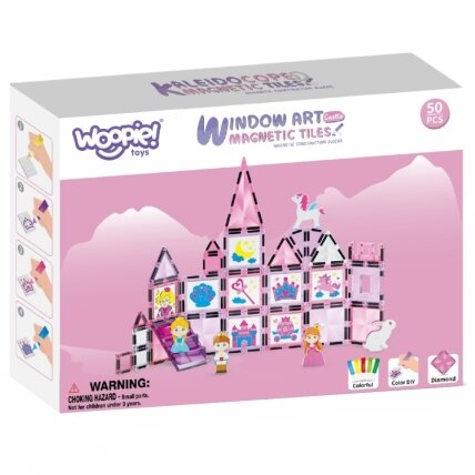 WOOPIE Magnetinių kaladėlių rinkinys Princesės pilis 50 vnt. 10