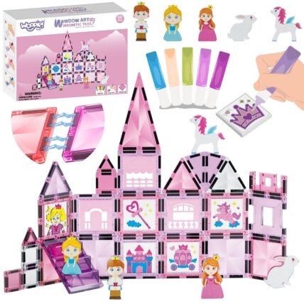WOOPIE Magnetinių kaladėlių rinkinys Princesės pilis 50 vnt. 12 WOOPIE Magnetinių kaladėlių rinkinys Princesės pilis 50 vnt. 12