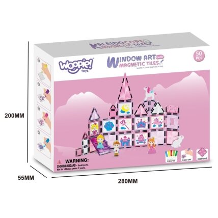 WOOPIE Magnetinių kaladėlių rinkinys Princesės pilis 50 vnt. 13 WOOPIE Magnetinių kaladėlių rinkinys Princesės pilis 50 vnt. 13