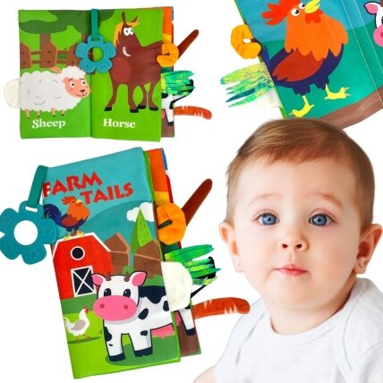 WOOPIE BABY Medžiaginė knygelė su gyvūnėlių uodegėlėmis WOOPIE BABY Medžiaginė knygelė su gyvūnėlių uodegėlėmis