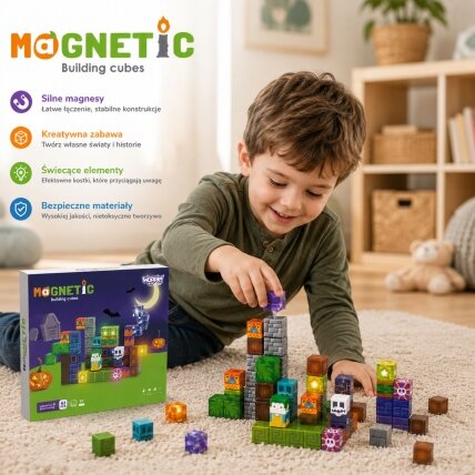WOOPIE Šviečiantys magnetiniai blokeliai Helovinas 63 el. 2 WOOPIE Šviečiantys magnetiniai blokeliai Helovinas 63 el. 2
