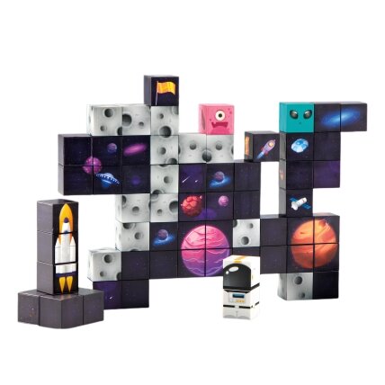 WOOPIE Magnetinės konstrukcinės kaladėlės Kosmosas 74 vnt. 3 WOOPIE Magnetinės konstrukcinės kaladėlės Kosmosas 74 vnt. 3