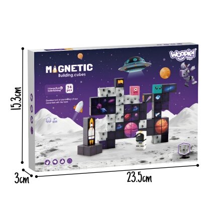 WOOPIE Magnetinės konstrukcinės kaladėlės Kosmosas 74 vnt. 6 WOOPIE Magnetinės konstrukcinės kaladėlės Kosmosas 74 vnt. 6