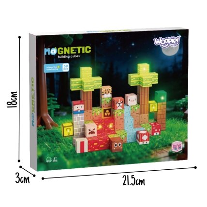 WOOPIE Magnetinės konstrukcinės kaladėlės Miškas 75 el. 6 WOOPIE Magnetinės konstrukcinės kaladėlės Miškas 75 el. 6