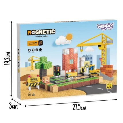 WOOPIE Magnetiniai konstrukciniai kaladėliai Statybų aikštelė 115 el. 6