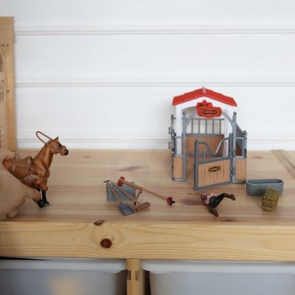 WOOPIE Arklidės ir arklų aptvaro rinkinys, figūrėlės 18 el. 6