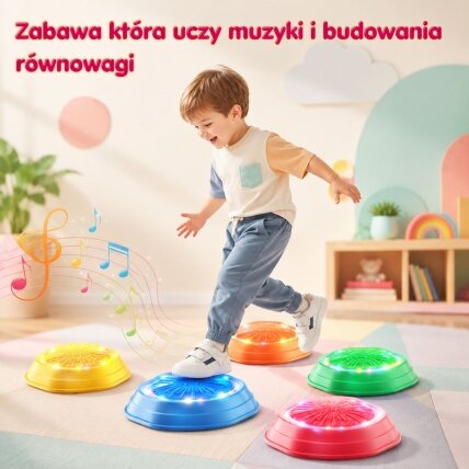 WOOPIE Interaktyvūs pusiausvyros akmenys su garsu ir šviesa 5 vnt. 1 WOOPIE Interaktyvūs pusiausvyros akmenys su garsu ir šviesa 5 vnt. 1