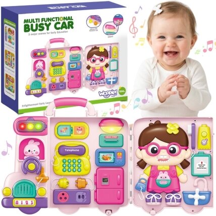 WOOPIE Interaktyvi manipuliacinė veiklos lenta Busy Car lagaminas 3in1 Garsas Šviesa WOOPIE Interaktyvi manipuliacinė veiklos lenta Busy Car lagaminas 3in1 Garsas Šviesa