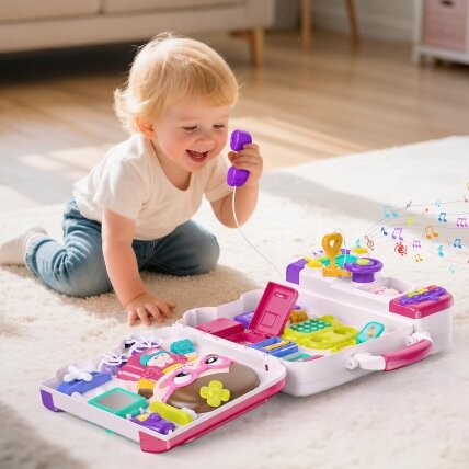 WOOPIE Interaktyvi manipuliacinė veiklos lenta Busy Car lagaminas 3in1 Garsas Šviesa 1