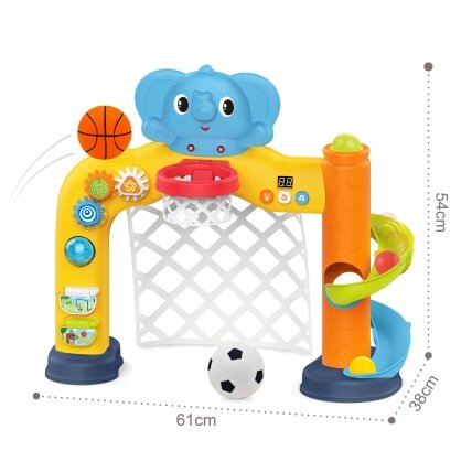 WOOPIE BABY Interaktyvus sporto centras 2in1: vartai ir krepšys su drambliuku 3