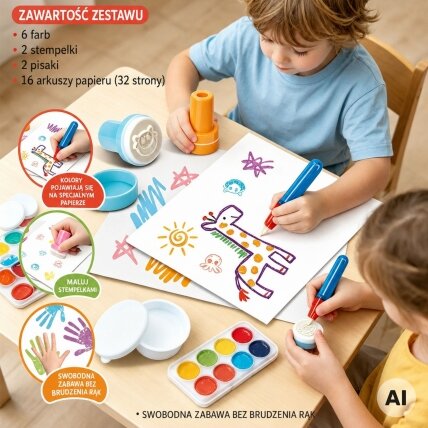 WOOPIE Magiškas piešimo ir antspaudavimo rinkinys Kūrybinė pramoga 20 el. 3 WOOPIE Magiškas piešimo ir antspaudavimo rinkinys Kūrybinė pramoga 20 el. 3