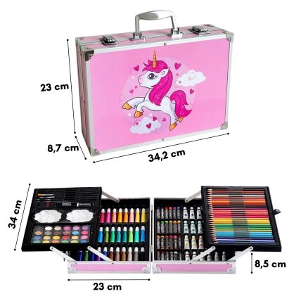 Woopie meninis rinkinys lagamine pieštukai dažai vienaragis 5
