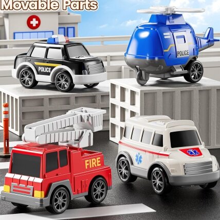 WOOPIE Kelių autovežis rinkinys 5 Automobiliai - Greitoji pagalba 11