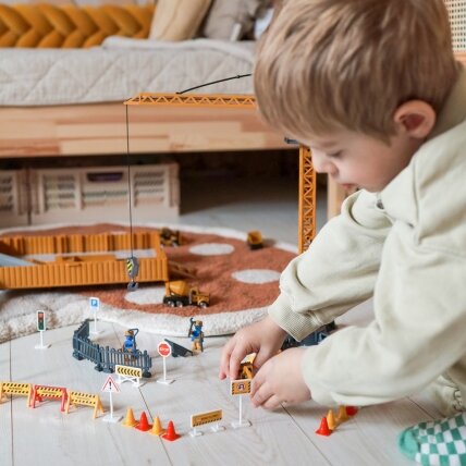 WOOPIE Sunkvežimis 6in1 Statybų rinkinys Kranas Mašinėlės Resorakai Priedai 6 WOOPIE Sunkvežimis 6in1 Statybų rinkinys Kranas Mašinėlės Resorakai Priedai 6